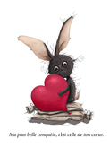 Lapin mignon avec un coeur rouge